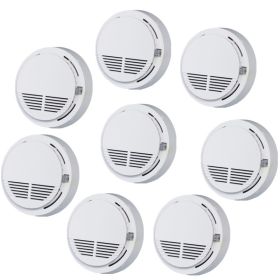 Household Smoke Alarm Smoke Detector Fire Alarm Detector With 9V Battery Photoelectric Sensor Alert Warning (Option: 8PCS)