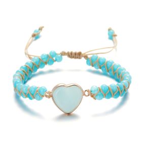 Handmade Creative Woven Bracelet Love Stone Winding Bracelet (Option: B)