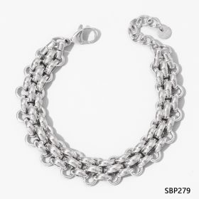 Stainless Steel Bracelet Electroplating Simple Style (Option: SBP279)