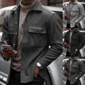 Men's Casual And Fashionable Slim Fit Jacket (Option: Dark Gray-L)