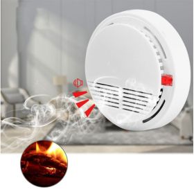 Household Smoke Alarm Smoke Detector Fire Alarm Detector With 9V Battery Photoelectric Sensor Alert Warning (Option: 1pc)