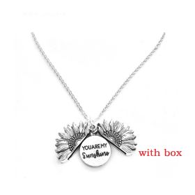 Sunflower Double Lettering Necklace (Option: Silver with box)