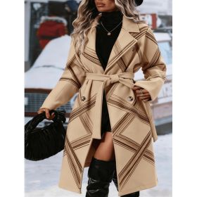 Fashionable Casual Long Coat (Option: Khaki-S)