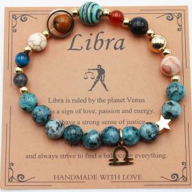Eight Planets 12 Constellation Bracelet Natural Stone Hemp Stone (Option: Libra Hemp Stone)