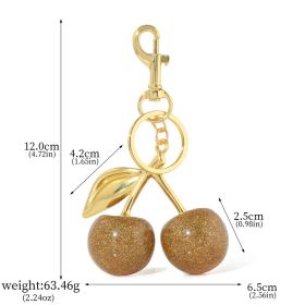A Pair Of Red Cherry Crystal Bag Glitter Keychain (Option: K0085803-Independent Packaging)