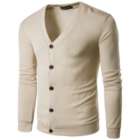 Men's Clothing Sweater Coat Autumn And Winter (Option: Khaki-5XL)