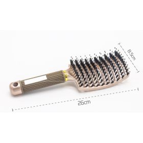 Hairbrush Anti Klit Brushy Haarborstel Women Detangler Hair Brush Bristle Nylon Scalp Massage  Teaser Hair Brush Comb (Option: Gold-Brush-1pc)
