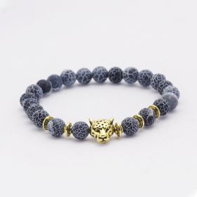 Natural Stone Owl Head Yoga Bracelet (Option: 1-Leopard)