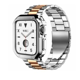 Stainless Steel For Watch IWatch Band (Option: SilverRose Gold-41mm)