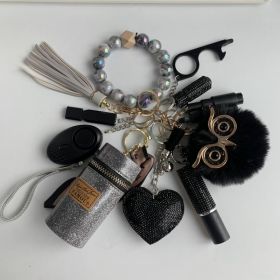 Whistle Alarm Window Breaker Keychain Set (Option: Black)
