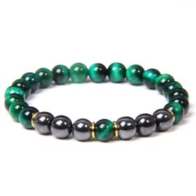 Black Gallstone Bracelet Tiger Eye Energy Fitness Men's Gift Jewelry (Option: 1 Style)