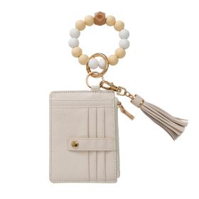 Silicone Bracelet Wrist Keychain Pendant (Option: K68533 Beige)
