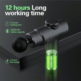 Massage Gun Deep Tissue Percussion Massager For Athletes,Handheld Body Back Muscle Massager Gun With 8 Massage Heads (Option: Black1)