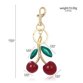 A Pair Of Red Cherry Crystal Bag Glitter Keychain (Option: K0087402-Independent Packaging)