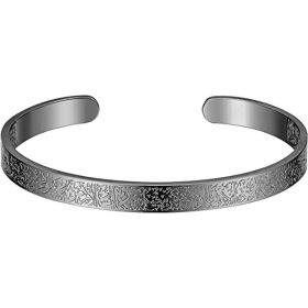 Stainless Steel Arabic Disc Necklace Bracelet (Option: Black Bracelet)