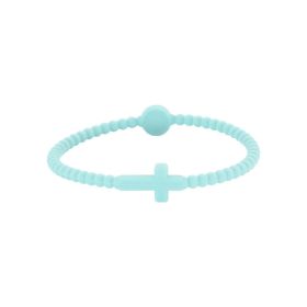 Simple Thin Cross Silicone Bracelet (Option: Size M No 26)