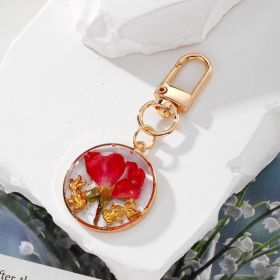 Handmade Resin Pressed-Flower Keychain (Option: 1)