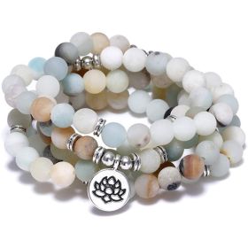 Amazon Stone Tiger Eye Stone Bracelet Necklace 108 Buddha Beads Lotus Bracelet (Option: Amazon-1PC)