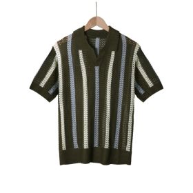 European And American Style Thick Needle Hollow Sweater (Option: Green-2XL)