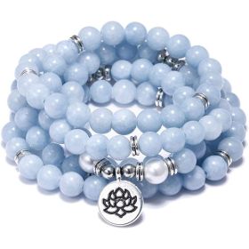 Amazon Stone Tiger Eye Stone Bracelet Necklace 108 Buddha Beads Lotus Bracelet (Option: 3D-1PC)