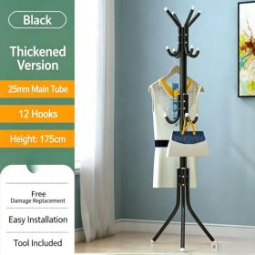 Freestanding Coat Rack And Multi-tier Metal Storage Unit Suitable For Offices And Entryways. (Option: Black)