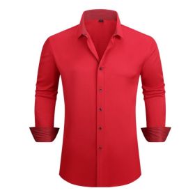 2-761 Contrasting Shirt (Option: Red M)