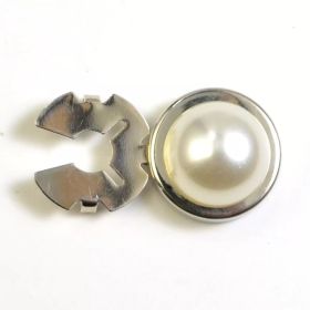 Luxury Rhinestone Button Covers Clip-On Shirt Cufflink Pin (Option: silver)