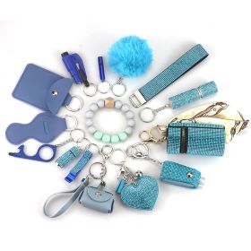 Diving Fabric Self-defense Alarm Keychain (Option: Blue)