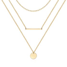 14K Gold Layered Choker Necklace (Option: Gold)