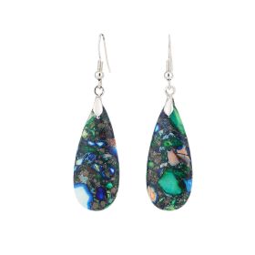 Colorful Emperor Stone Water Drop Geometric Shape Stone Earrings For Women (Option: Green)