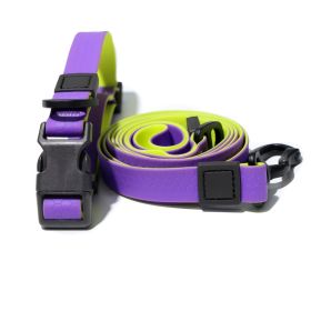 Honeycomb Embossed Dual-Color Pet Leash Set Is Stylish And Fashionable. The Embossed Surface Enhances The Leash's Grip, Preventing Slippage When Held. (Option: Purpleryellow-25mm)