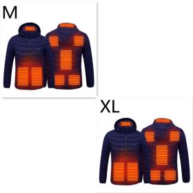 New Heated Jacket Coat USB Electric Jacket Cotton Coat Heater Thermal Clothing Heating Vest Men's Clothes Winter (Option: Blue Zone8 2PC-Set6)