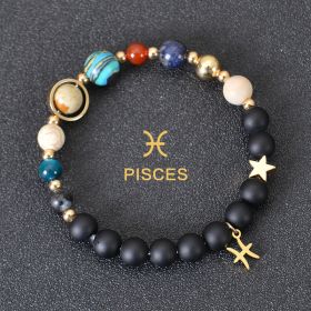 Eight Planets Twelve Constellations Bracelets Frosted Stone Beaded Bracelet (Option: Pisces)