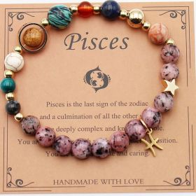 Eight Planets 12 Constellation Bracelet Natural Stone Hemp Stone (Option: Piseces)