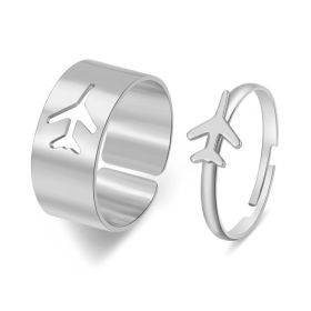 Hot Selling Creative Personality Butterfly 2-Piece Set Ins Same Punk Style Couple Ring (Option: E)