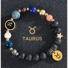 Eight Planets Twelve Constellations Bracelets Frosted Stone Beaded Bracelet (Option: Taurus lava)