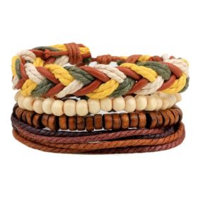 Leather Bracelet Men Multilayer Bead Bracelet Punk Wrap Bracelets for Women Vintage punk Men Jewelry (Option: 12)