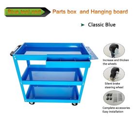 Upgrade 3-Tier Rolling Tool Cart With Lockable Wheels, Heavy Duty Steel Utility Cart, Kitchen Cart Organizer, Workshop Rolling Serving Cart For Garage (Option: 1)