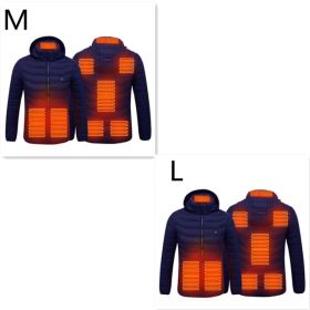 New Heated Jacket Coat USB Electric Jacket Cotton Coat Heater Thermal Clothing Heating Vest Men's Clothes Winter (Option: Blue Zone8 2PC-Set5)