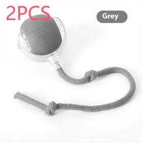 Interactive Cat Toy Ball Super Drive Cat Rolling Ball (Option: With Rope Style Gray 2PCS)