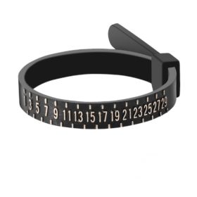 Standard Ring Measuring Ruler Finger Size Measuring Tape With Ring (Option: Black JP)