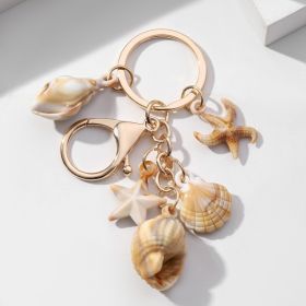 Simulation Shell Conch Starfish Five-pointed Star Pendant Keychain (Option: Style 3)