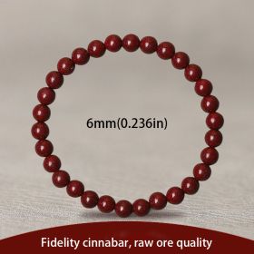 Plain Cinnabar Bracelet (Option: 6mm)