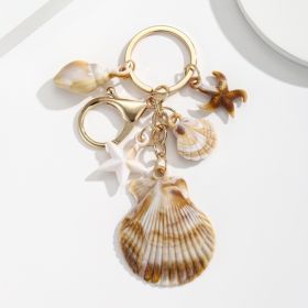 Simulation Shell Conch Starfish Five-pointed Star Pendant Keychain (Option: Style 11)