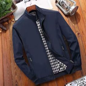 Autumn Coat Men's Trench Coat Casual Sporty Loose-fitting (Option: Dark Blue-M)