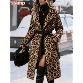 Women's Fashionable And Comfortable Printed Casual Long Coat (Option: Black5-S)