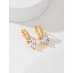 Fashion Multi-color Copper Earrings Studded With Zircon (Option: white)