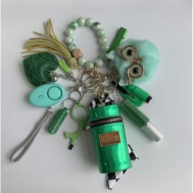 Whistle Alarm Window Breaker Keychain Set (Option: Green and teal)