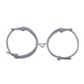 Simple Nylon Love Magnetic Bracelet (Option: Grey)