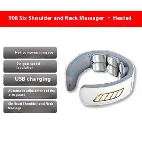 Cervical spine electric hot compress neck protector (Option: White-E-USB)